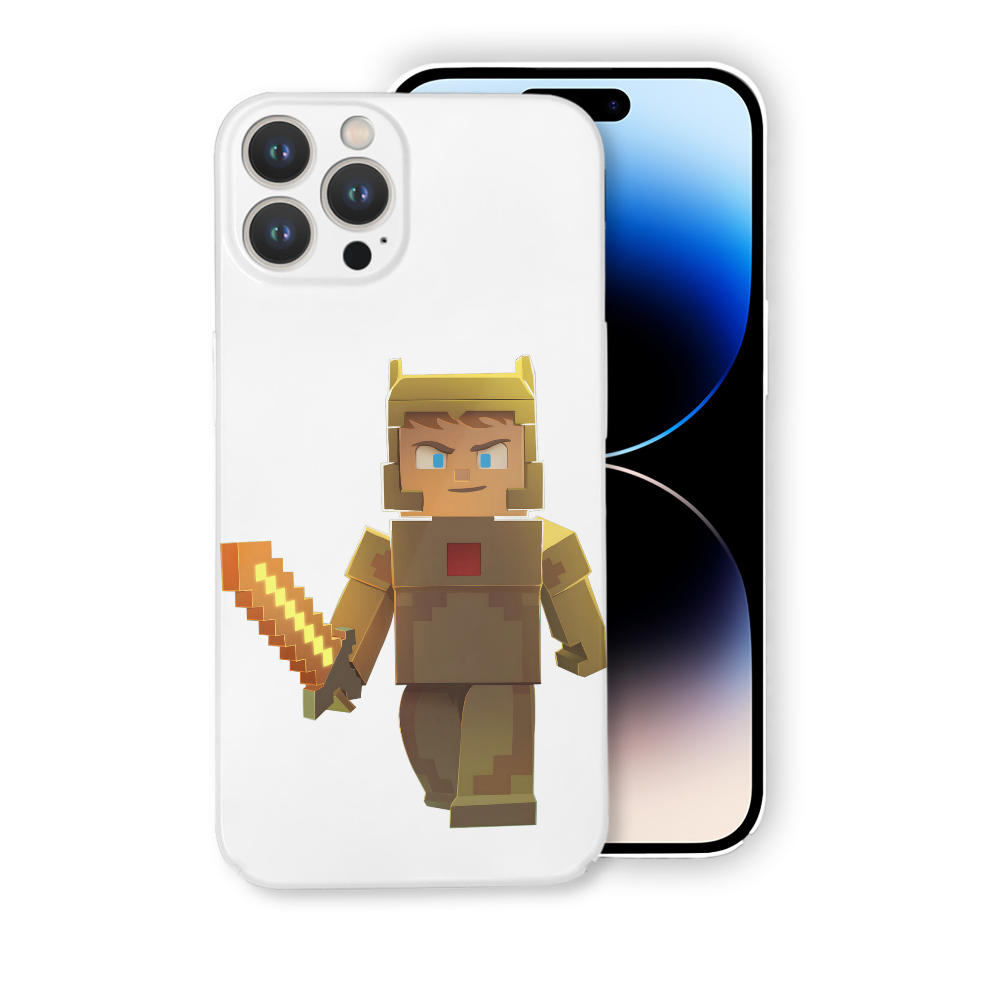 （画像用） マインクラフト ブロックの世界 Minecraft MC Block world 【iPhone 14シリーズ対応】ハードケース